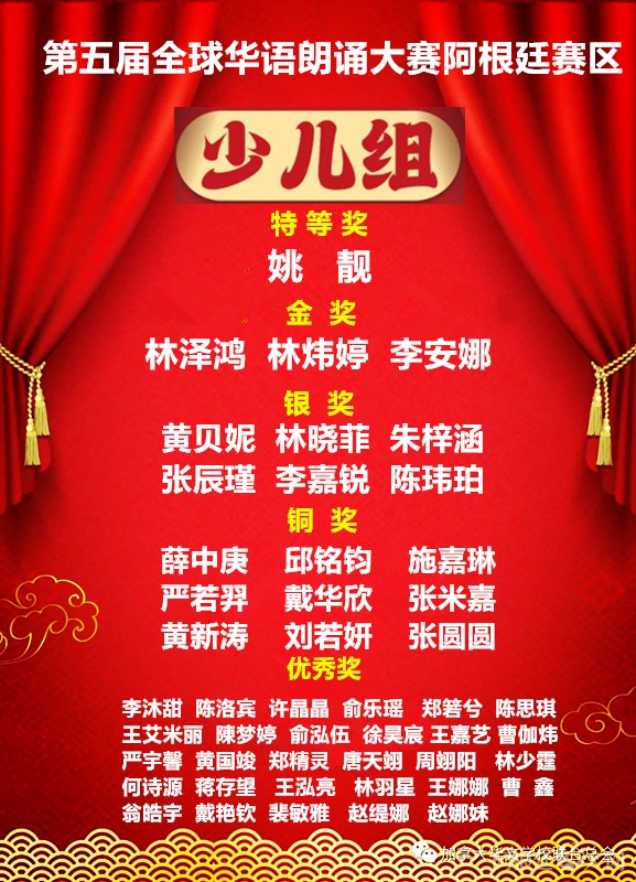 少儿组奖状